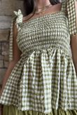 Nonni Gingham Bandeau Cami Olive